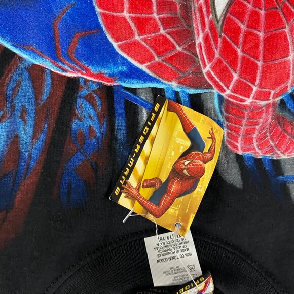 NWT Vintage Spiderman 2 Movie Promo T Shirt Boy's XL Men's Small Marvel Comics - Picture 4 of 9